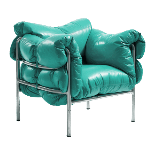 Living Room Accent Chair - Teal, Leather